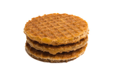 Dutch caramel waffles isolated