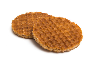 Dutch caramel waffles isolated