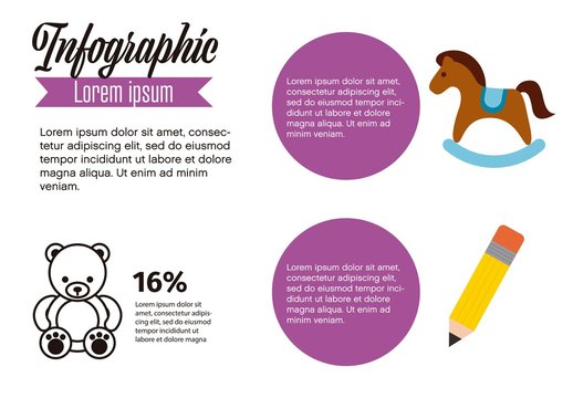 Purple Pink Baby Toys Education Statistics Infographic