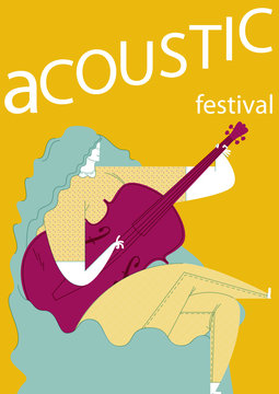 ACOUSTIC FESTIVAL. THE CELLIST WOMAN.
A Serie Of Music Festivals Posters. Funny And Cool Drawings.