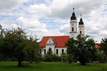 Fototapeta na wymiar baroque monastery church of Irsee, Bavaria
