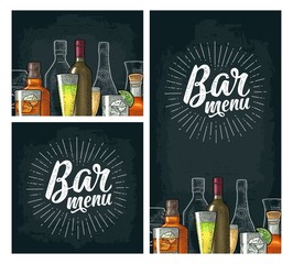 Template for Bar menu alcohol drink.