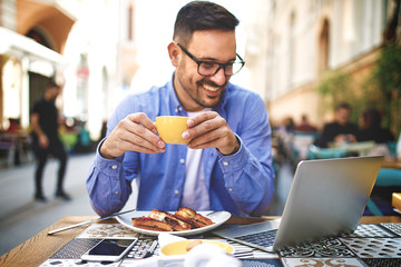 Businessman in a restaurant