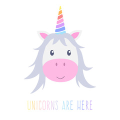 Unicorns are here greeting card design