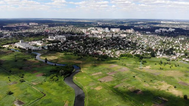 4K Air drones aerial photography cityscape smooth camera movement