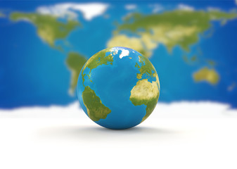 world map planet earth globe 3d-illustration