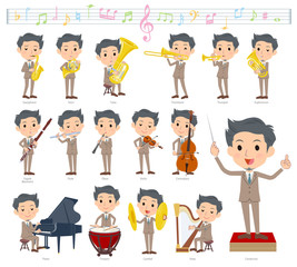 Beige suit short hair men_classic music