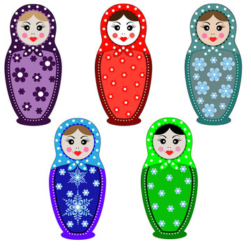 Russian dolls - matryoshka. Vector illustration