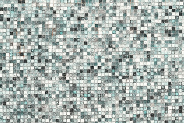 Blue mosaic wall background texture