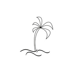 Fototapeta na wymiar Palm tree icon. Travel or vacation symbol. Nature environment sign. Linear outline icon on white background. Vector