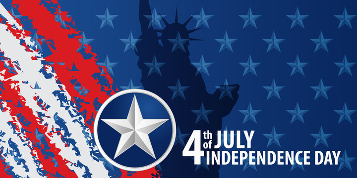 Fourth of july independence day of the usa. EPS10 vector background.