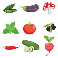 Vector Illustration Of Vegetables