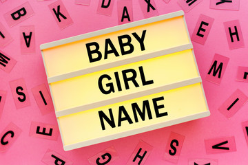 Choosing baby girl name concept