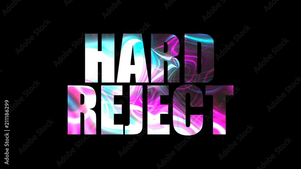 Poster letters of bright shiny hard reject text, 3d rendering background, computer generating