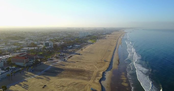 High Aerial of Santa Monica Beach