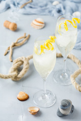 Obraz na płótnie Canvas Alcohol drink champagne cocktail for summer days