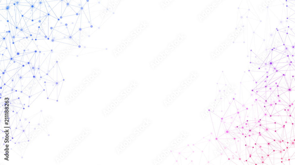 Poster white global communication background with colorful network.