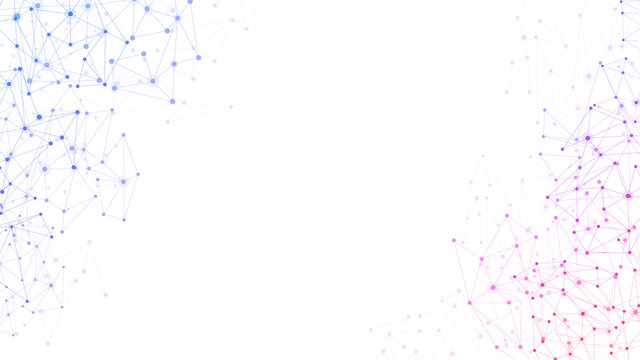 White Global Communication Background With Colorful Network.