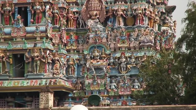 Crowded Temple in Madurai, India