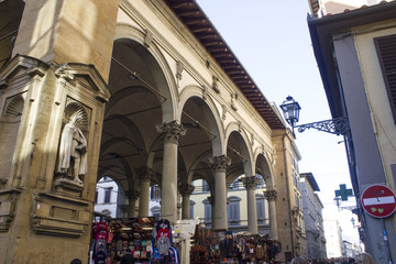 Loggia del mercato nuovo in Florence, Italy, outdoor street market