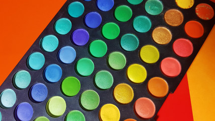 eye shadow palette close up multi colors  