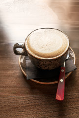 Cup of Cappuccino Coffee From Above