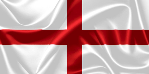 Obraz premium Illustration of the England waving fabric flag. 