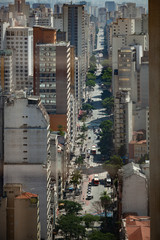 Vertical cityscape with view on avenue
