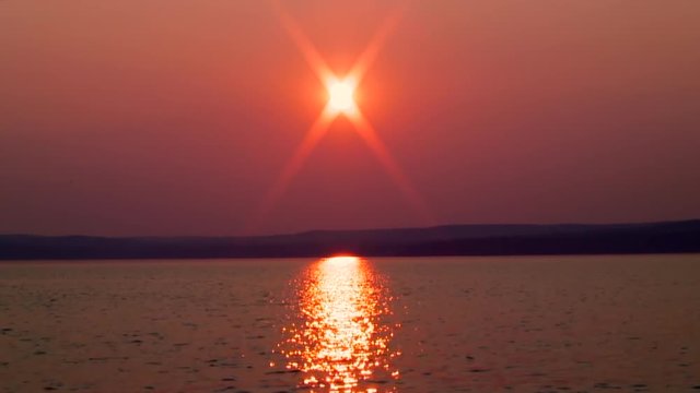 Sunset, Hills and Lake Superior, Wisconsin