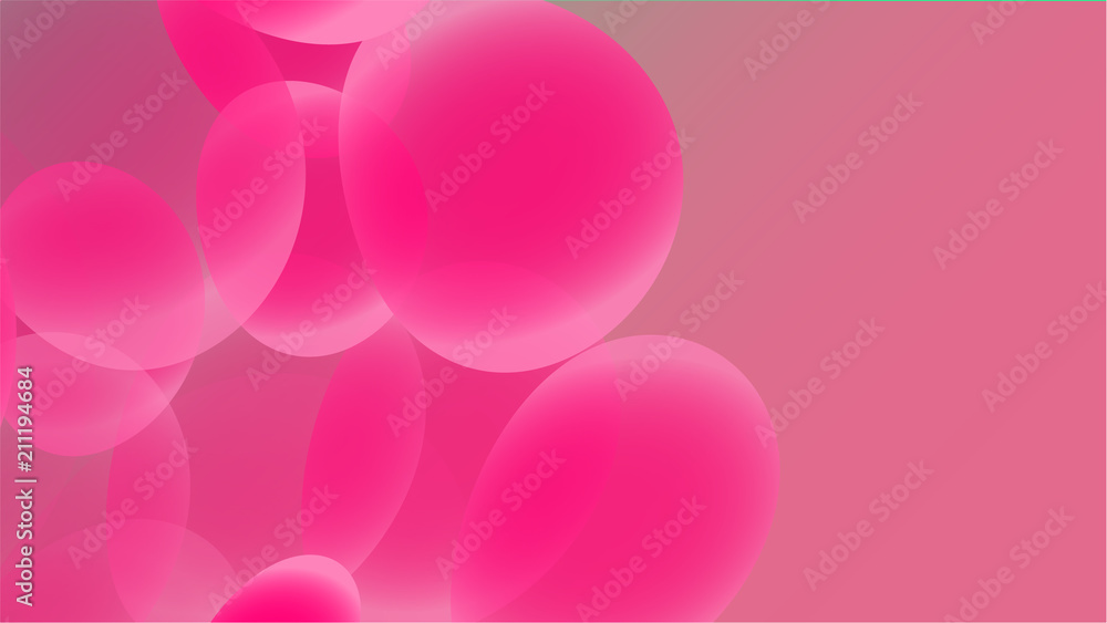 Poster texture of transparent pink abstract three-dimensional fashionable unique magic round different shap