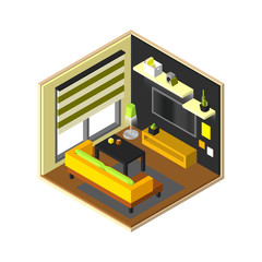 vector isometric living room