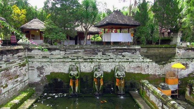 Shrines Above The Water Tank At Goa Gajah Temple