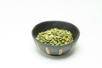 Pumpkin seeds in a bowl