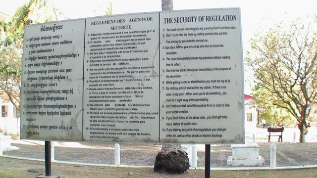 Khmer Rouge Security Regulations Sign
