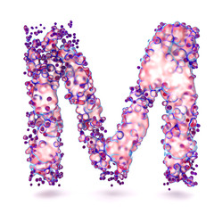 3D Letter M with abstract biological texture