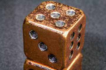 Old copper dices 