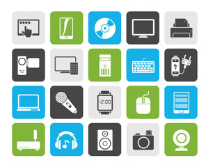 home electronics and personal multimedia devices icons - vector icon set
