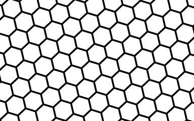 Black honeycomb on a white background. Isometric geometry. 3D illustration