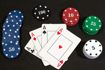 Casino tokens and cards