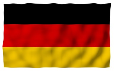 Flag of Germany. Wide format 3D illustration. State symbol of the Federal Republic of Germany. 3D rendering