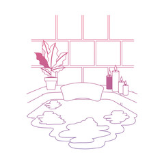 bathtub with houseplants scene vector illustration design