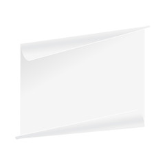 3d Flyer Curved Corner Paper Sheet. Mock up. Vector illustration