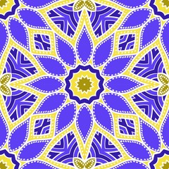 Seamless art deco floral pattern with modern style ornament on color background. For wallpaper, cover book, fabric, scrapbooks.