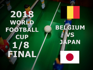 Fifa World Cup Russia 2018, football match. Championship. Final. One Eighth Of Cup. Match Belgium...