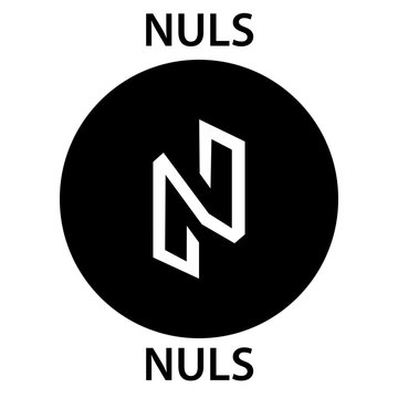 Nuls Coin cryptocurrency blockchain icon. Virtual electronic, internet money or cryptocoin symbol, logo
