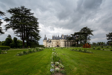 Fototapeta na wymiar View from the gardens of the Château de Chaumont castle in Chaumont-sur-Loire, Loir-et-Cher, France