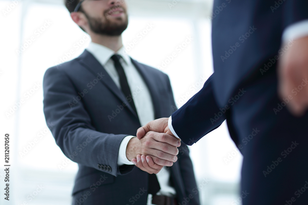 Wall mural two businessman shaking hands