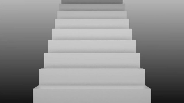 Many stairs in space, 3d rendering backdrop with staircases, computer generated background
