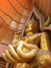 Big golden Buddha statue  Wat Tham Suea,Kanchanaburi,Thailand