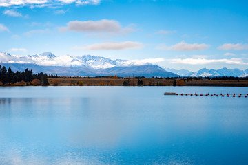Autumn in Lake Pukaki , south Island, New Zealand landscape